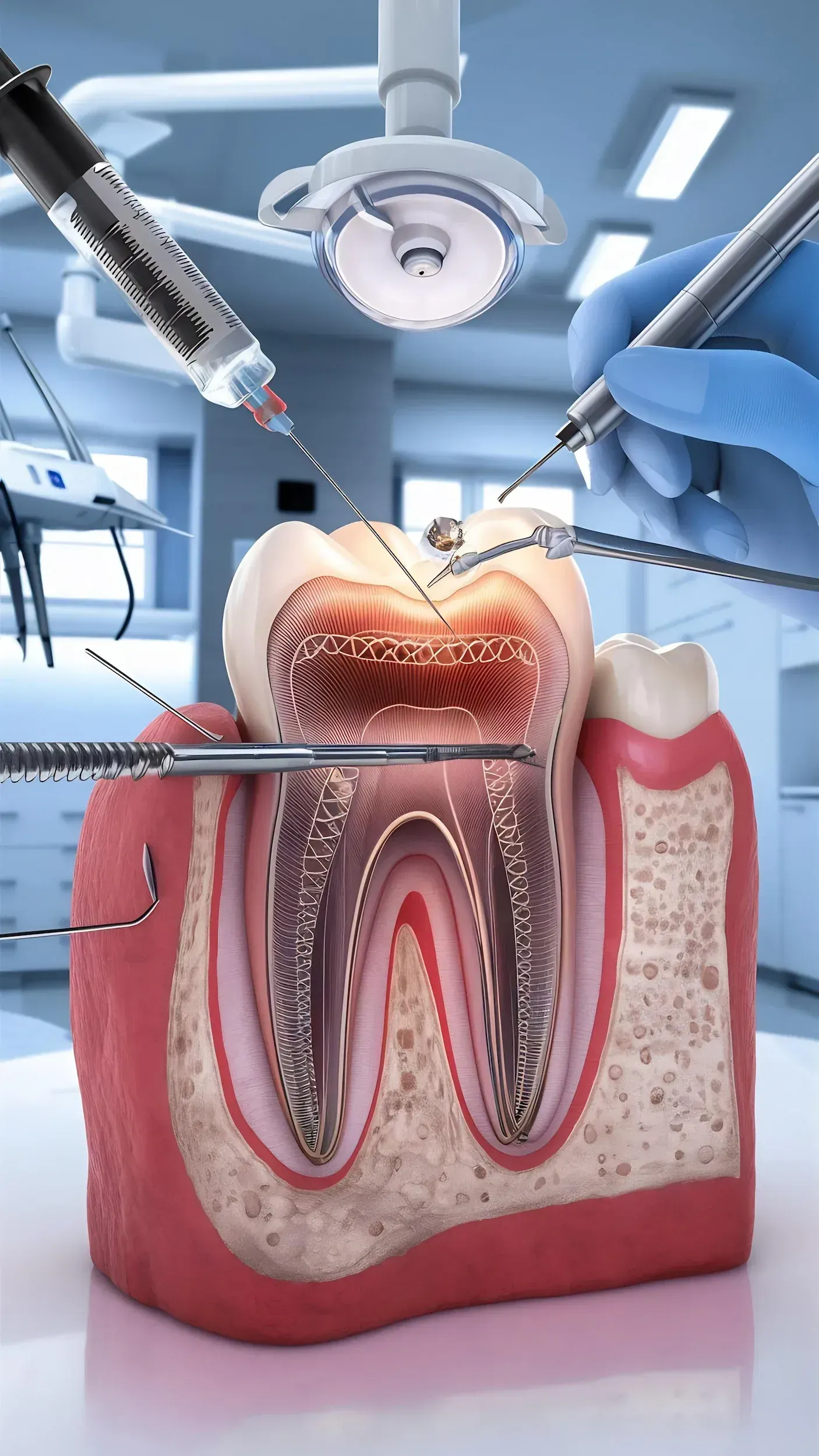 Clinical safety visual for root canal aftercare at Enclave Dental Lake Mary