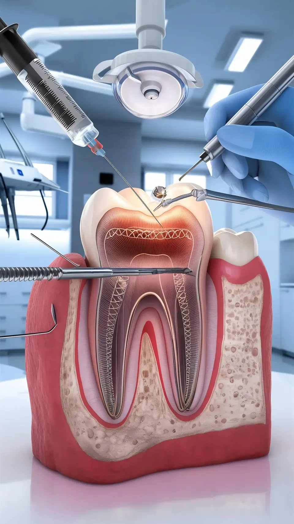 Clinical safety visual for root canal aftercare at Enclave Dental Lake Mary