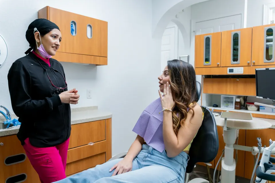 Abstract background — fluoride protection concept at Enclave Dental