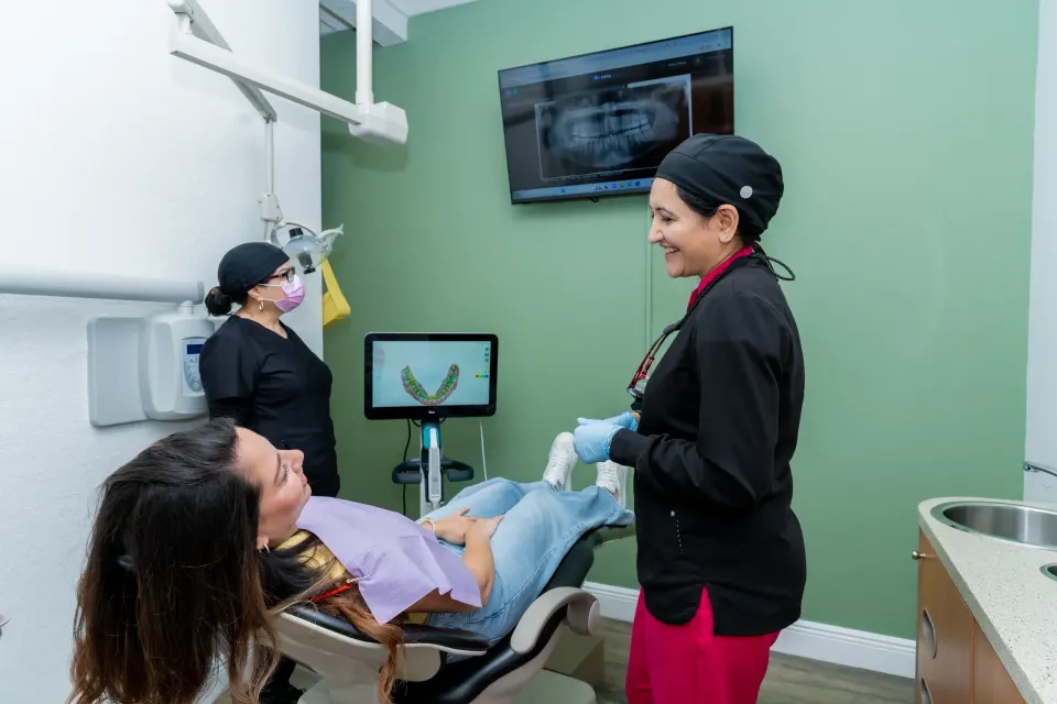Abstract soft-focus background representing complete smile restoration at Enclave Dental