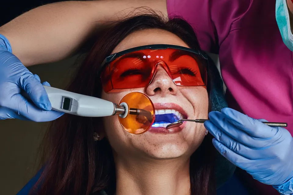 Patient receiving fluoride treatment at Enclave Dental in Lake Mary, FL